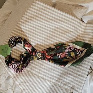 Piper Green and Pink Patterned Scarf